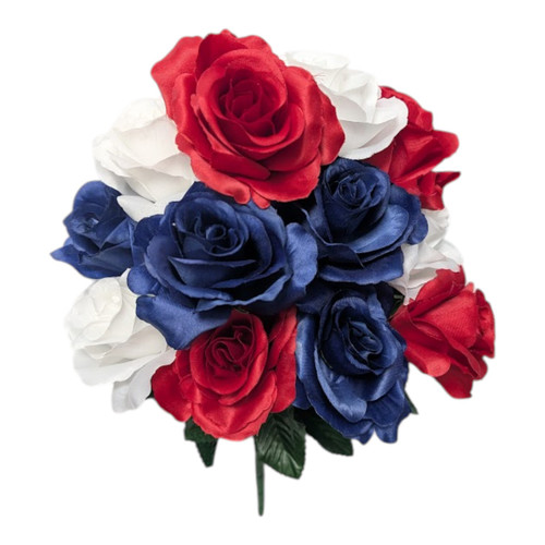 Colorfast Open Lillian Rose Bush - Red White & Blue