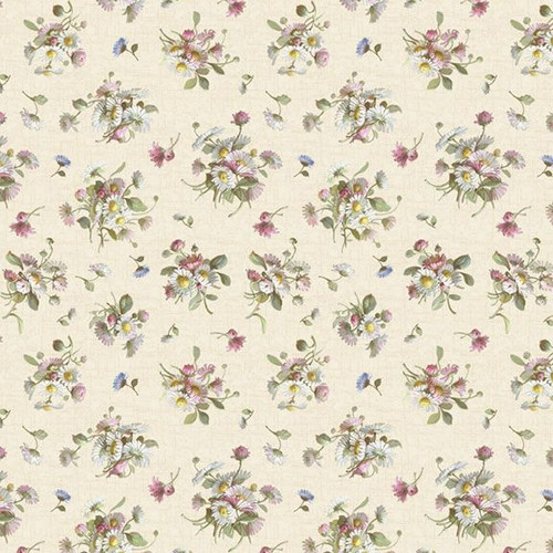 Smithsonian Wild Flowers Petite Floral in Cream – 100% Cotton