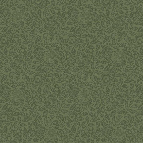 Smithsonian Wild Flowers Flower Field in Hunter – 100% Cotton