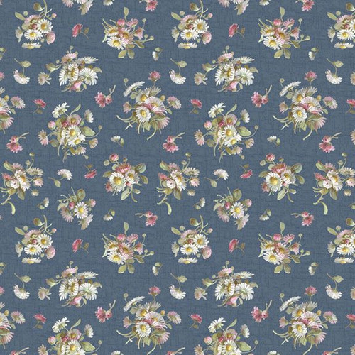 Smithsonian Wild Flowers Petite Floral in Blue – 100% Cotton