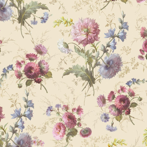 Smithsonian Wild Flowers Flower Field in Cream – 100% Cotton
