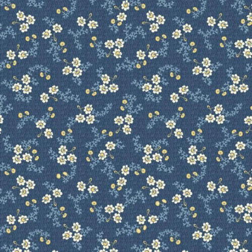 Middleboro Road Reproduction Petite Floral in Navy – 100% Cotton