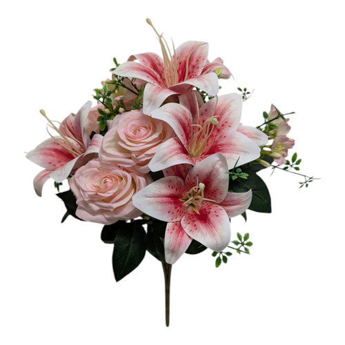 Pink Rose & Tiger Lily Bush