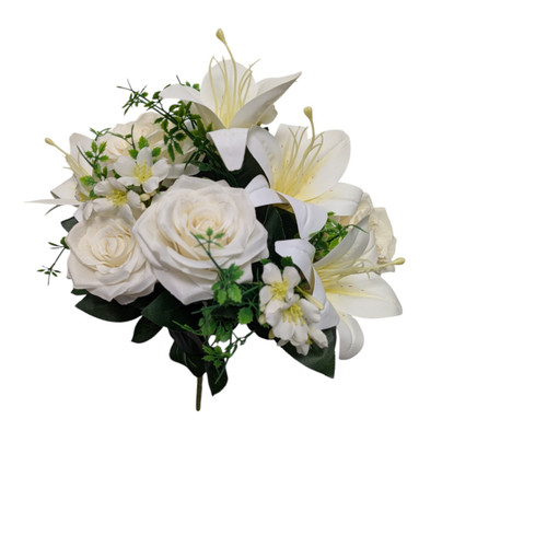 Cream Rose & Tiger Lily Bush