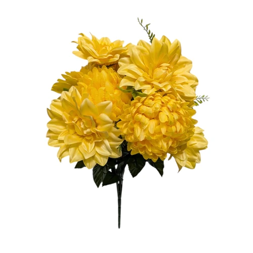 Buttery Yellow Dahlia and Mum Bush