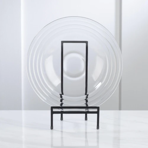 Straight Edge Tall Platter Stand - Black - Metal