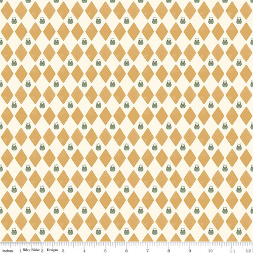 Faraway Kingdom Frog & Diamond Print Riley Blake Cotton Fabric