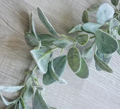 Flocked Lambs Ear Garland 6'