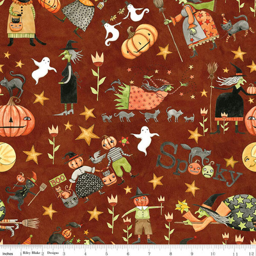 Spooky Rusty Oak Halloween Toss Riley Blake Cotton Fabric