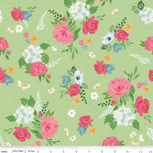 Grass Floral Riley Blake Cotton Fabric