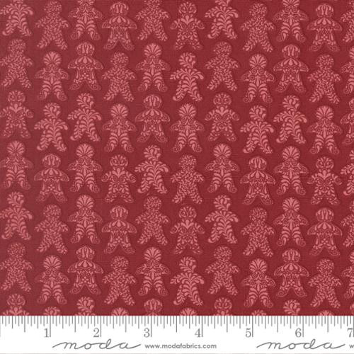Gingerbread Lane Cranberry Gingerbread People Cotton Fabric