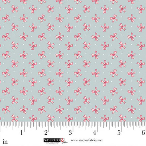 Beautiful Bowquets Sage & Pink Bow Toss Cotton Fabric