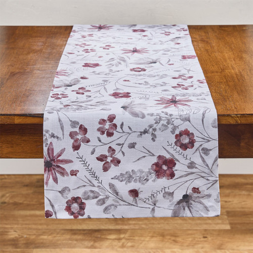 Bianca Floral Cloth Table Runner, 13" x 54"