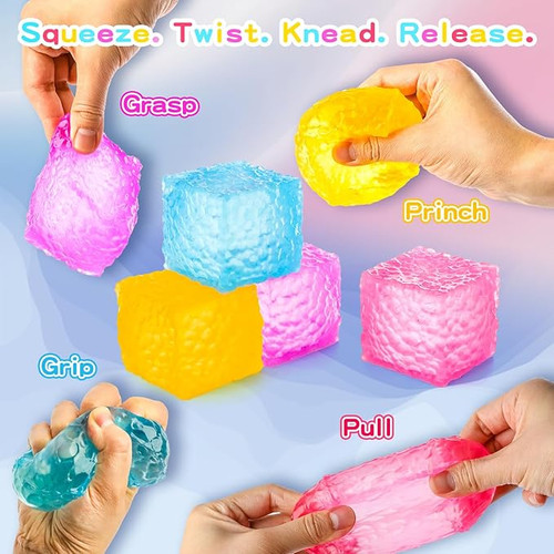 Textured Sugar Cube Squishy – Viral Tik Tok Trend Mystery Color Sensory Fidget Toy