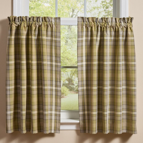 Boulder Lodge Plaid Curtain Tiers, 72" x 36"