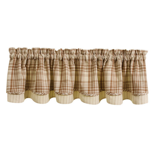 Currant Lined Layered Valance 16" L