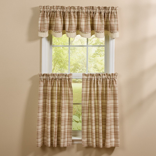 Currant Lined Layered Valance 16" L