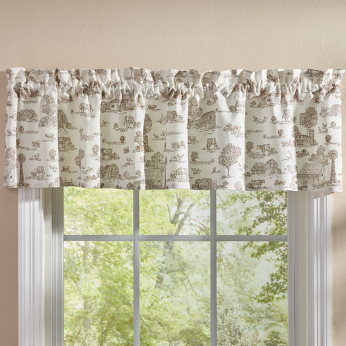Down On The Farm Toile Valance 14" L