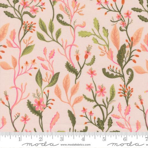 Floral Fondant Blush Delicate Vine Floral Cotton Fabric