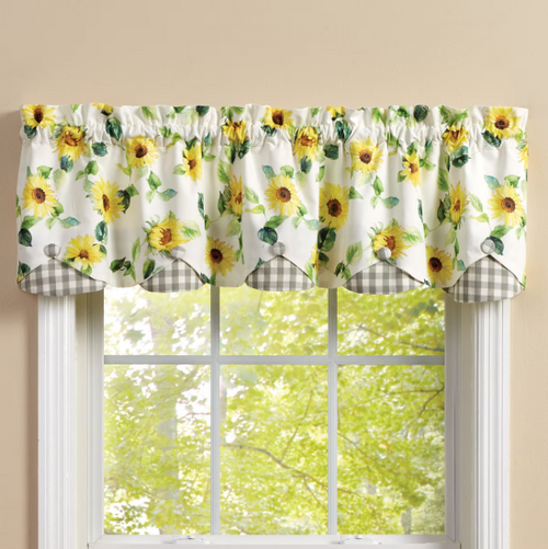 Follow The Sun Lined Scalloped Valance 15" L