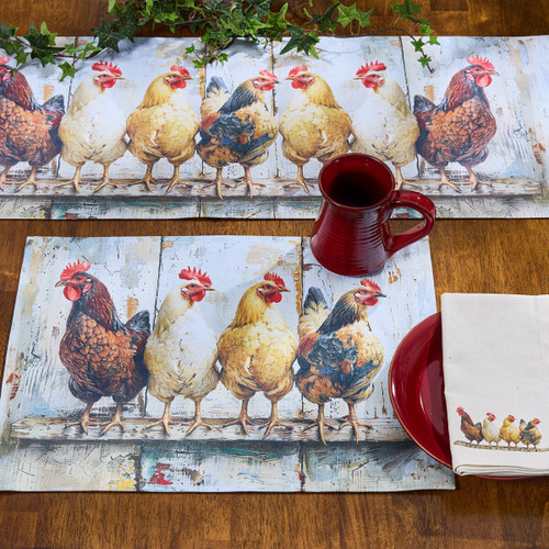 Four Chickens In A Row Placemat