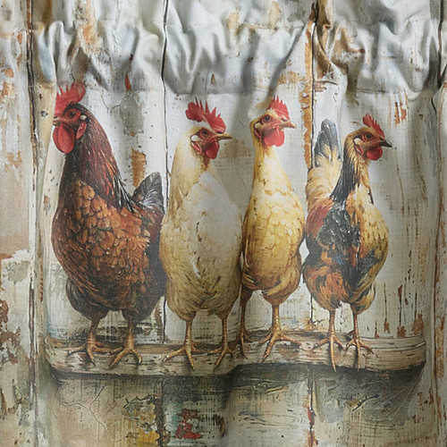 Four Chickens In A Row Valance 14" L