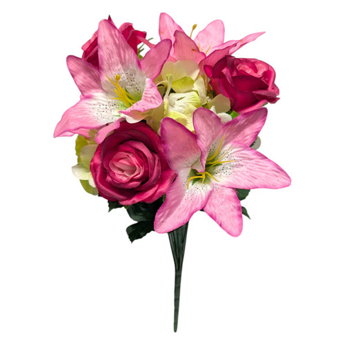 Pink Rose & Lily, Lime Hydrangea Mixed Bush