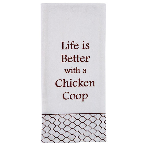 Life Is Better Flour Sack Printed Dishtowel