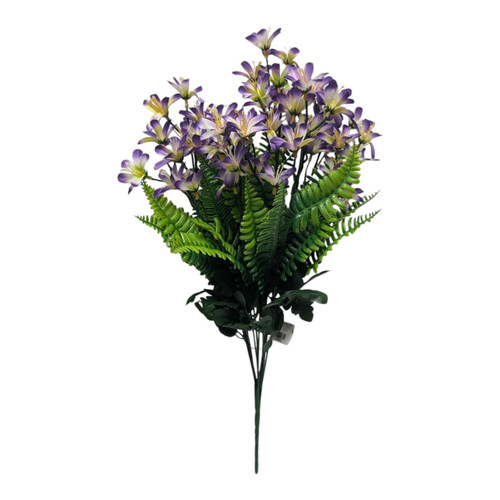 Purple & White Tweedia Fern Bush