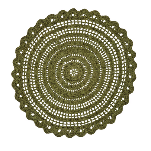 Addison Crochet Placemat - Matcha Green