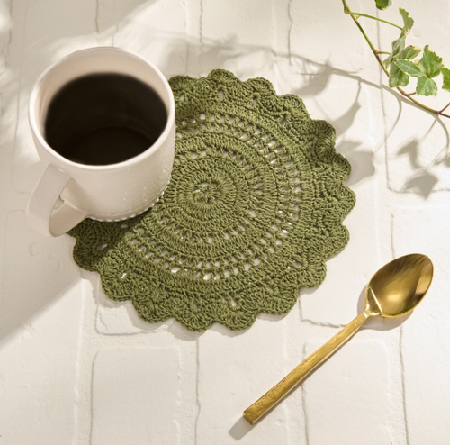Addison Crochet Trivet - Matcha Green