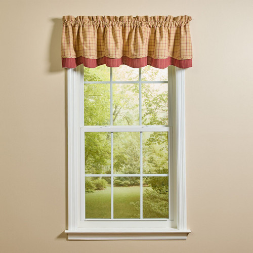 Persimmon Lined Layered Valance 16" L