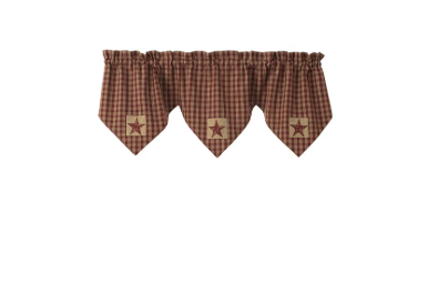 Sturbridge Patch Lined Triple Point Valance - Wine