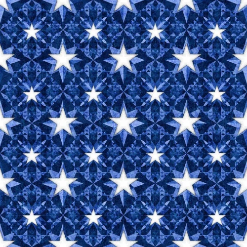 American Freedom Blue Star Mosaic Cotton Fabric