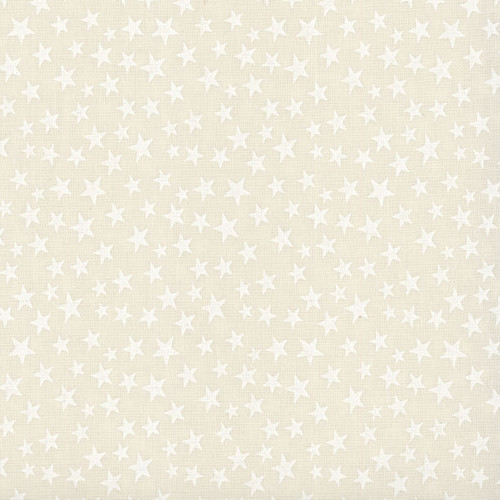 White-on-White Scattered Stars Cotton Fabric