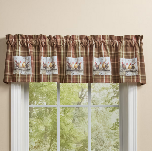 Sussex Plaid Lined Patch Valance 14" L