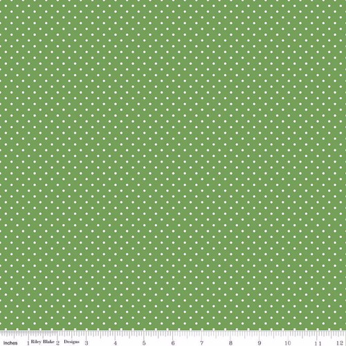 Clover Green Swiss Dot Cotton Fabric