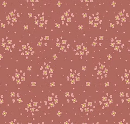 Rosewood Posy Dusty Rose Scattered Blossoms Cotton Fabric