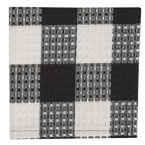 Wicklow Check Dishcloth - Black & Cream