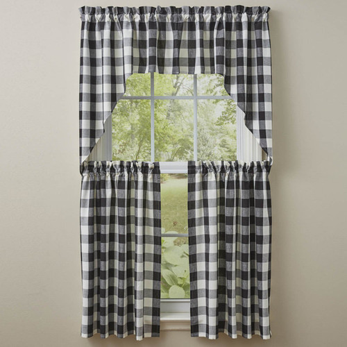 Wicklow Check Swag - 36"L - Black & Cream