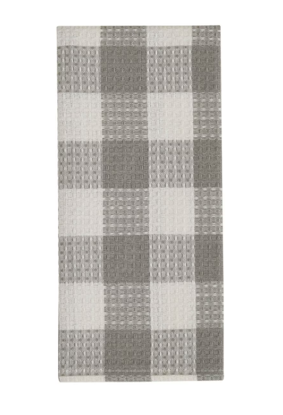 Wicklow Check Waffle Dishtowel - Dove