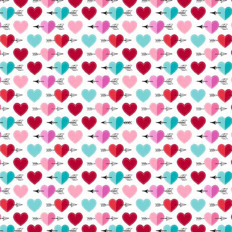 Sweet Valentine Cupid Hearts Cotton Fabric