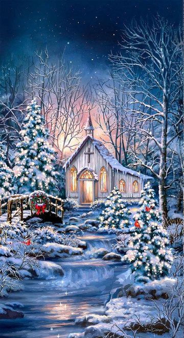Peace & Harmony Holiday Chapel Panel Fabric