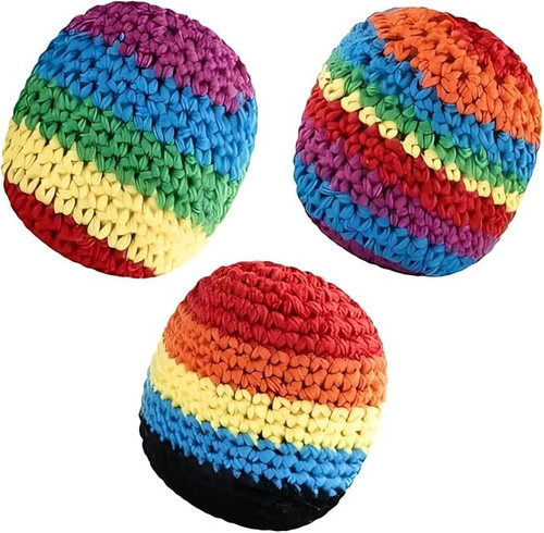 Crocheted Hacky Sack Footbag Toy – Colors May Vary