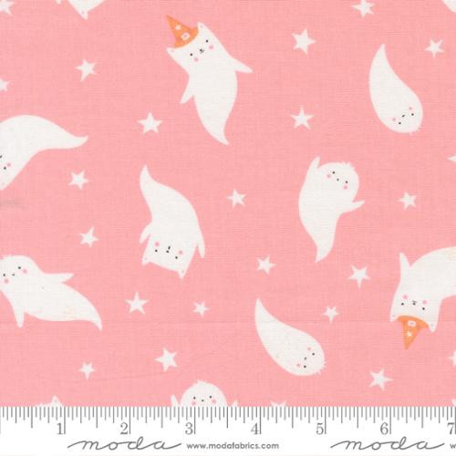 Purrs & Boos Candy Pink Ghost Cats Cotton Fabric