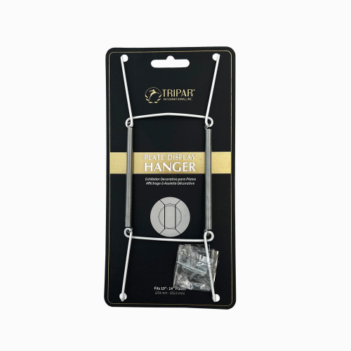 White Vinyl Plate Wire Hanger – Fits 10" to 14" Large Plates & Platters