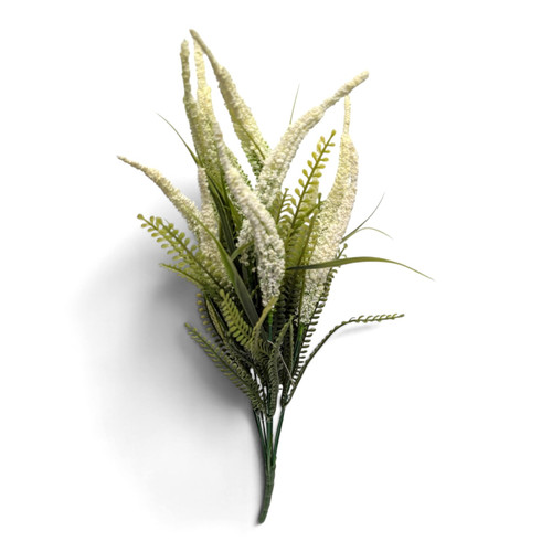 Veronica Spike Bush with Bead Grass - White
