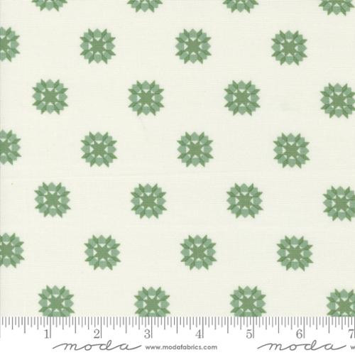 Rosemary Cottage Cream Sage Geometric Floral Cotton Fabric