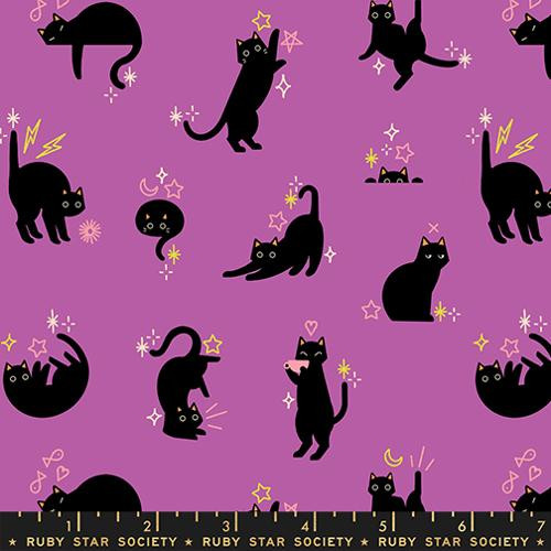 Freaky Familiars Witchy Black Cats Cotton Fabric