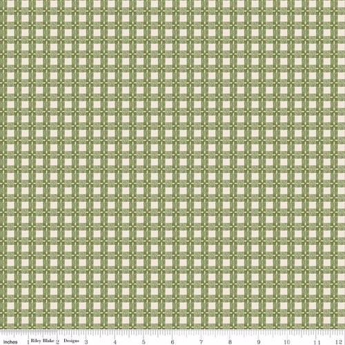 Baked with Love Olive Tablecloth Plaid Cotton Fabric